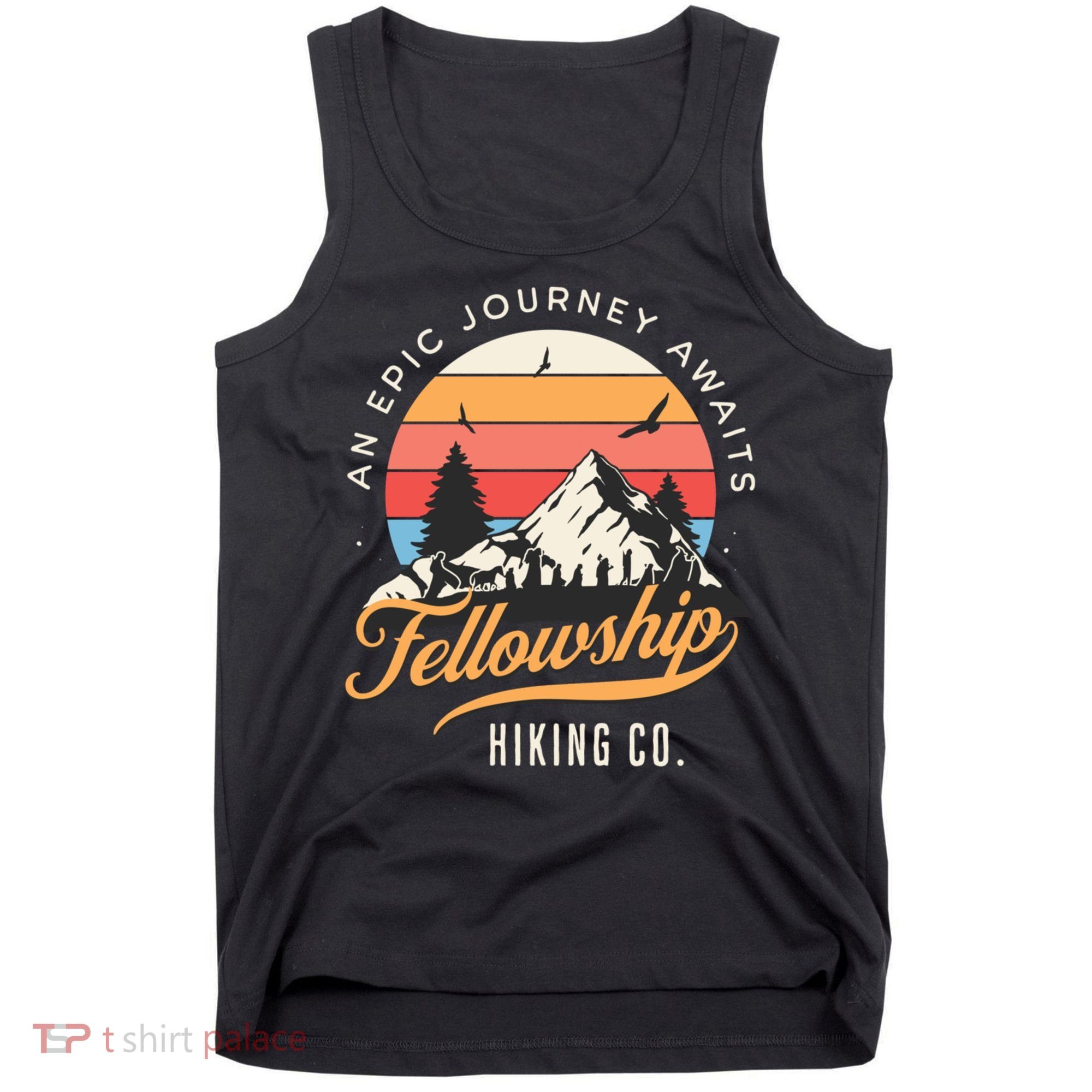 Fellowship Hiking Co An Epic Journey Awaits Black Fantasy Tank Top