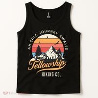 Fellowship Hiking Co An Epic Journey Awaits Black Fantasy Tank Top thumb 2