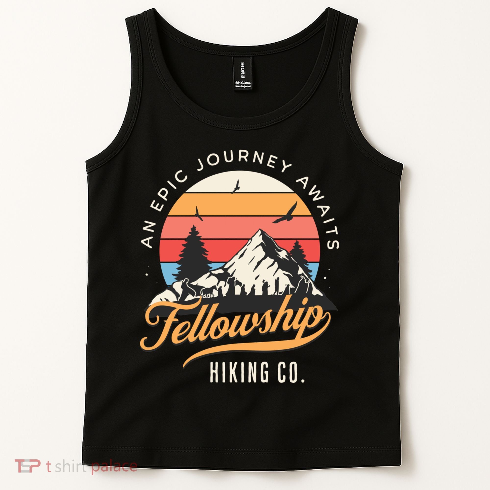 Fellowship Hiking Co An Epic Journey Awaits Black Fantasy Tank Top