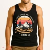 Fellowship Hiking Co An Epic Journey Awaits Black Fantasy Tank Top thumb 3