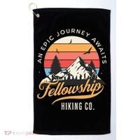 Fellowship Hiking Co An Epic Journey Awaits Black Fantasy Golf Towel thumb 0