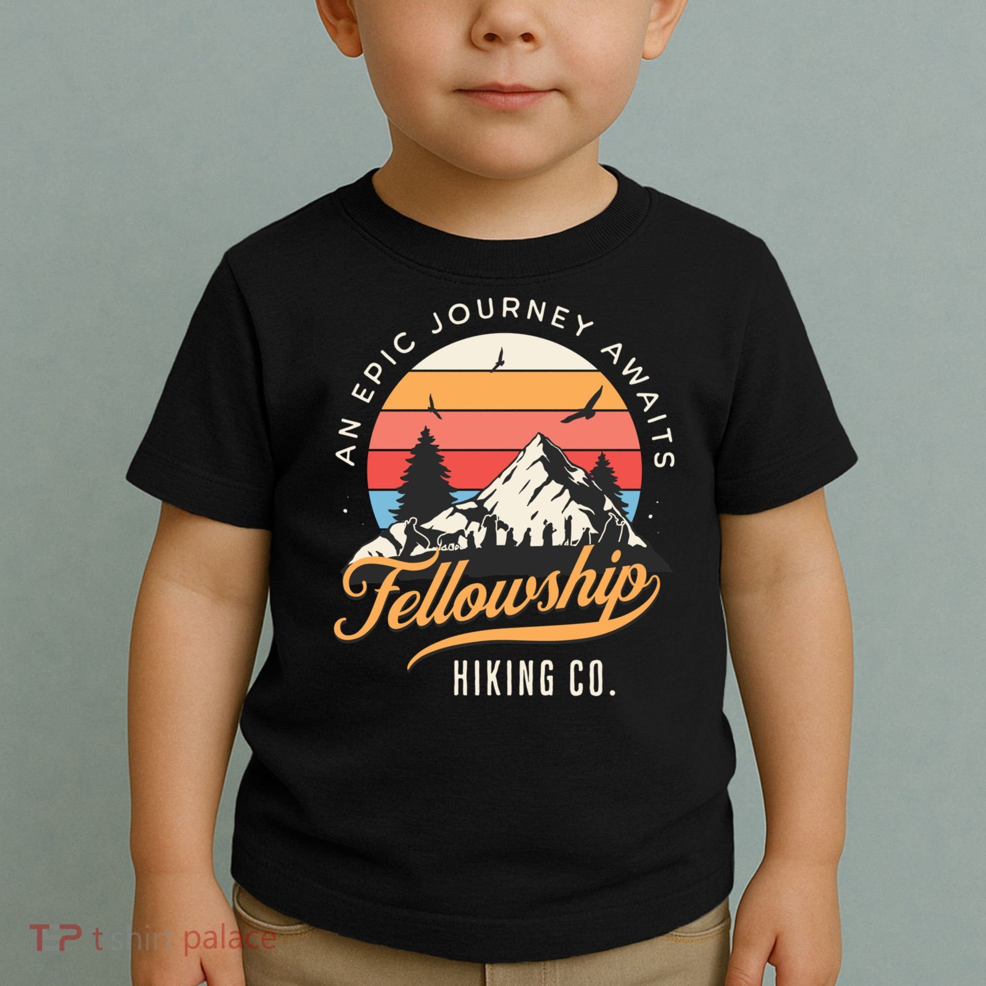 Fellowship Hiking Co An Epic Journey Awaits Black Fantasy Toddler T-Shirt