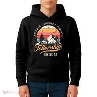 Fellowship Hiking Co An Epic Journey Awaits Black Fantasy Kids Hoodie thumb 4