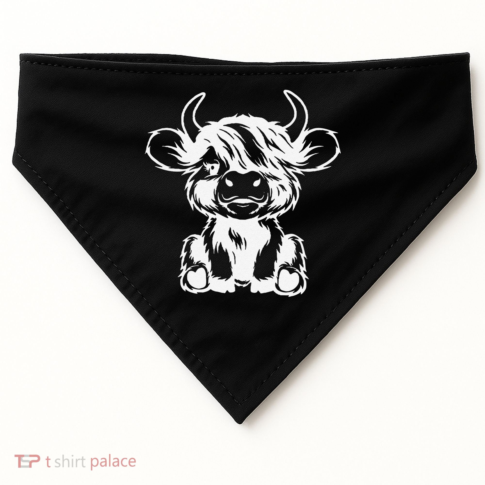 Funny Highland Cow Gift USA-Made Doggie Bandana