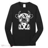 Funny Highland Cow Gift Long Sleeve Shirt thumb 0