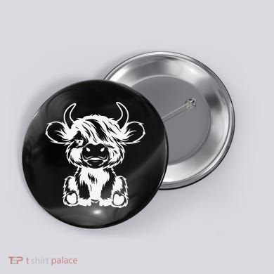 Funny Highland Cow Gift Button