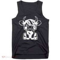 Funny Highland Cow Gift Tank Top thumb 0