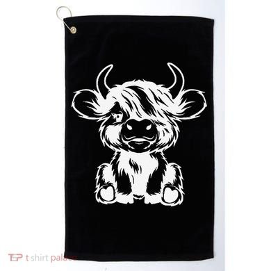 Funny Highland Cow Gift Golf Towel