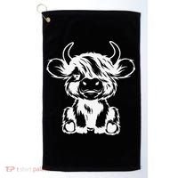 Funny Highland Cow Gift Golf Towel thumb 0