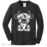 Funny Highland Cow Gift Kids Long Sleeve Shirt thumb 0