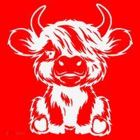 Funny Highland Cow Gift Santa Hat thumb 1