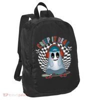 Funny Halloween Creep It Real Skateboarding Ghost Port Authority Crush Ripstop Backpack thumb 0