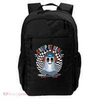 Funny Halloween Creep It Real Skateboarding Ghost Backpack thumb 0