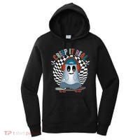 Funny Halloween Creep It Real Skateboarding Ghost Women's Hoodie thumb 0