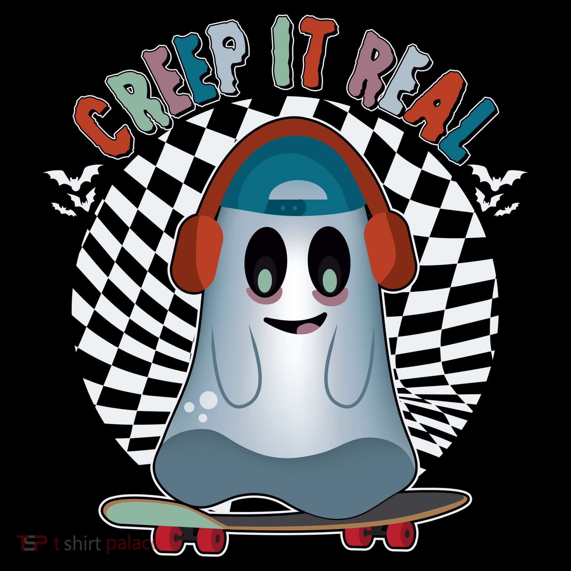 Funny Halloween Creep It Real Skateboarding Ghost Women's Hoodie