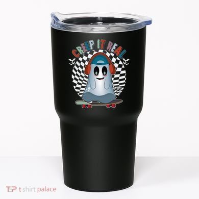 Funny Halloween Creep It Real Skateboarding Ghost Tumbler