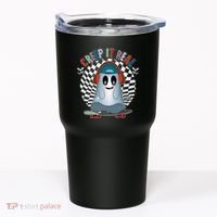 Funny Halloween Creep It Real Skateboarding Ghost Tumbler thumb 0