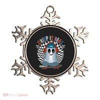 Funny Halloween Creep It Real Skateboarding Ghost Ornament thumb 0
