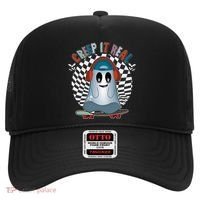 Funny Halloween Creep It Real Skateboarding Ghost Hat thumb 0