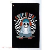 Funny Halloween Creep It Real Skateboarding Ghost Golf Towel thumb 0