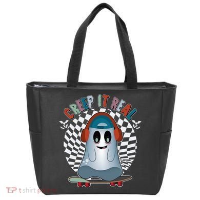 Funny Halloween Creep It Real Skateboarding Ghost Bag