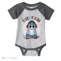 Funny Halloween Creep It Real Skateboarding Ghost Infant Baby Jersey Bodysuit thumb 0