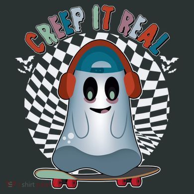 Funny Halloween Creep It Real Skateboarding Ghost Infant Baby Jersey Bodysuit