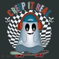Funny Halloween Creep It Real Skateboarding Ghost Infant Baby Jersey Bodysuit thumb 2