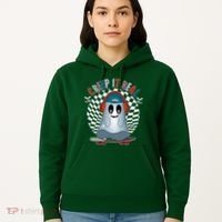 Funny Halloween Creep It Real Skateboarding Ghost Hoodie thumb 5