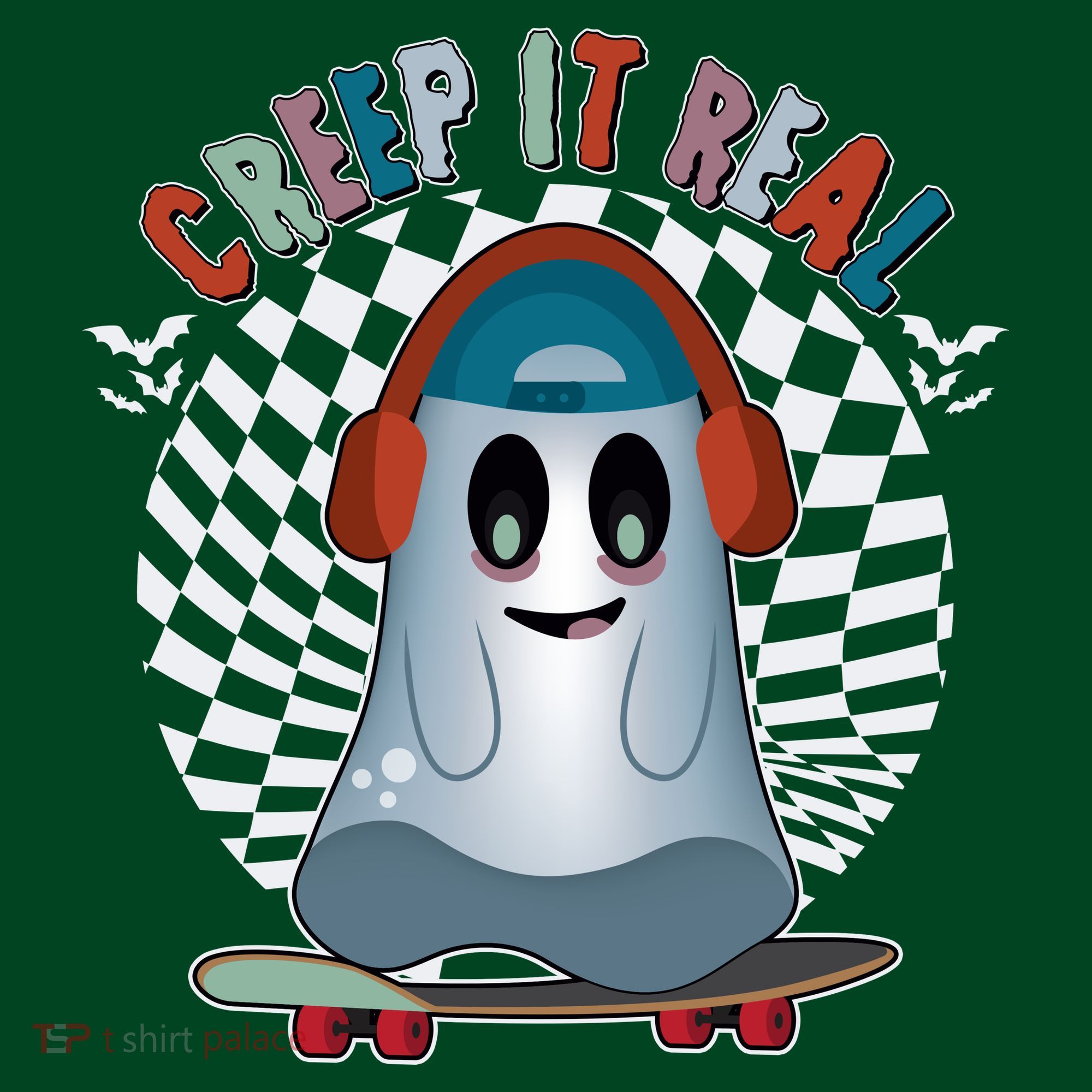 Funny Halloween Creep It Real Skateboarding Ghost Hoodie