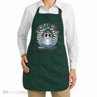 Funny Halloween Creep It Real Skateboarding Ghost Apron thumb 2