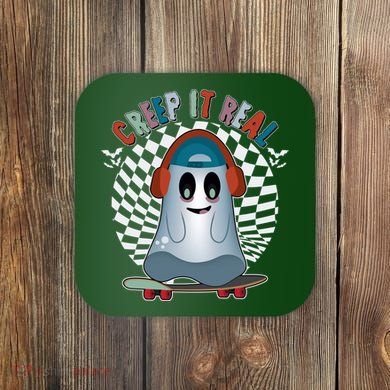 Funny Halloween Creep It Real Skateboarding Ghost Coaster