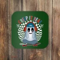 Funny Halloween Creep It Real Skateboarding Ghost Coaster thumb 0