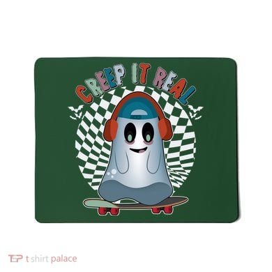Funny Halloween Creep It Real Skateboarding Ghost Mousepad