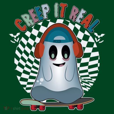 Funny Halloween Creep It Real Skateboarding Ghost Cooling Performance Long Sleeve Crew