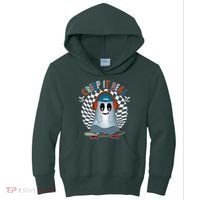 Funny Halloween Creep It Real Skateboarding Ghost Kids Hoodie thumb 0