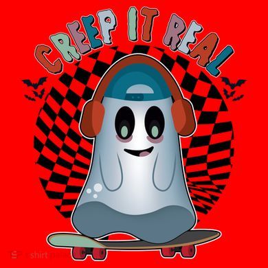 Funny Halloween Creep It Real Skateboarding Ghost Santa Hat