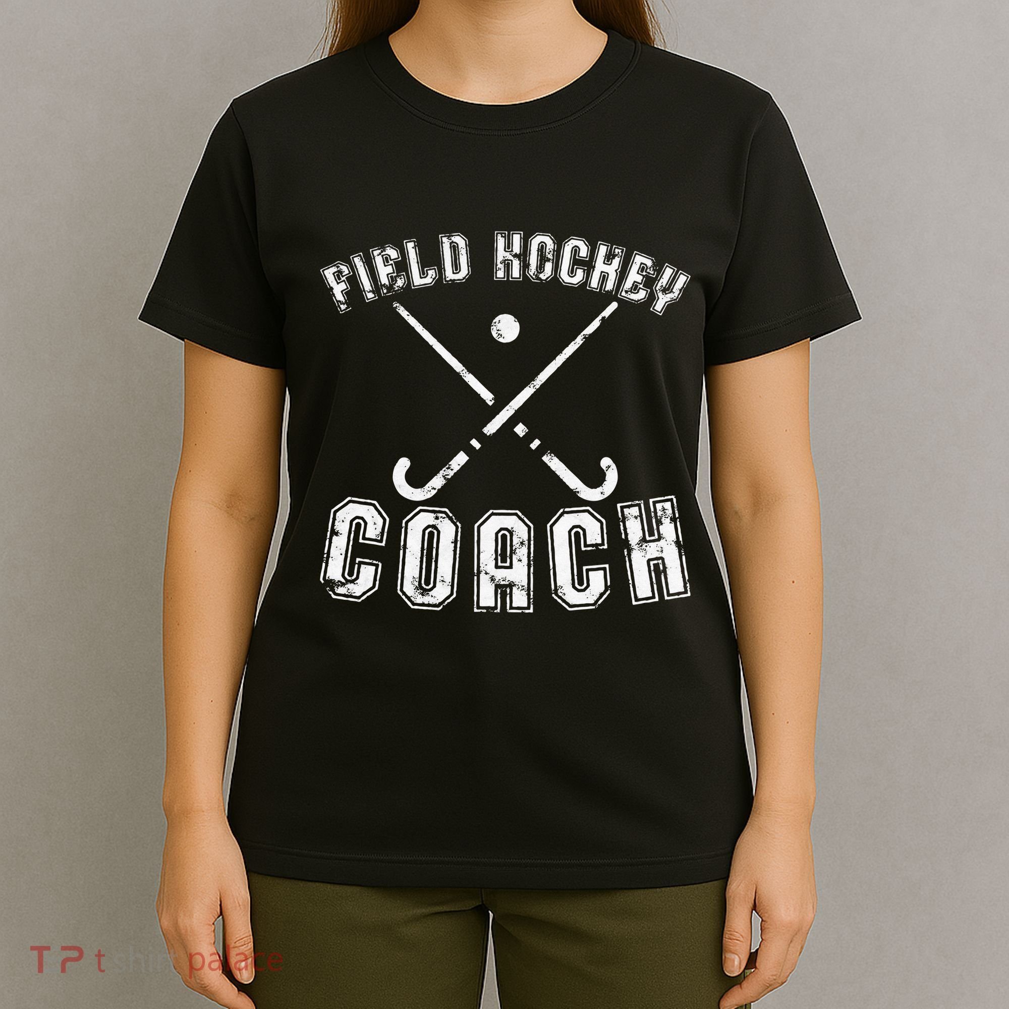 Field Hockey Coach Gifts Distressed Field Hockey Coach T-Shirt