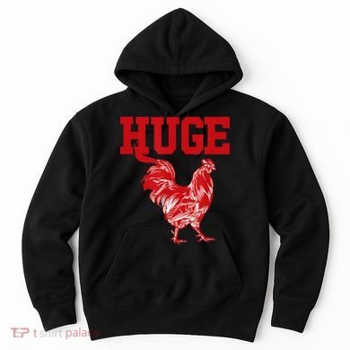Funny Huge Cock Mens Rooster Graphic Hoodie