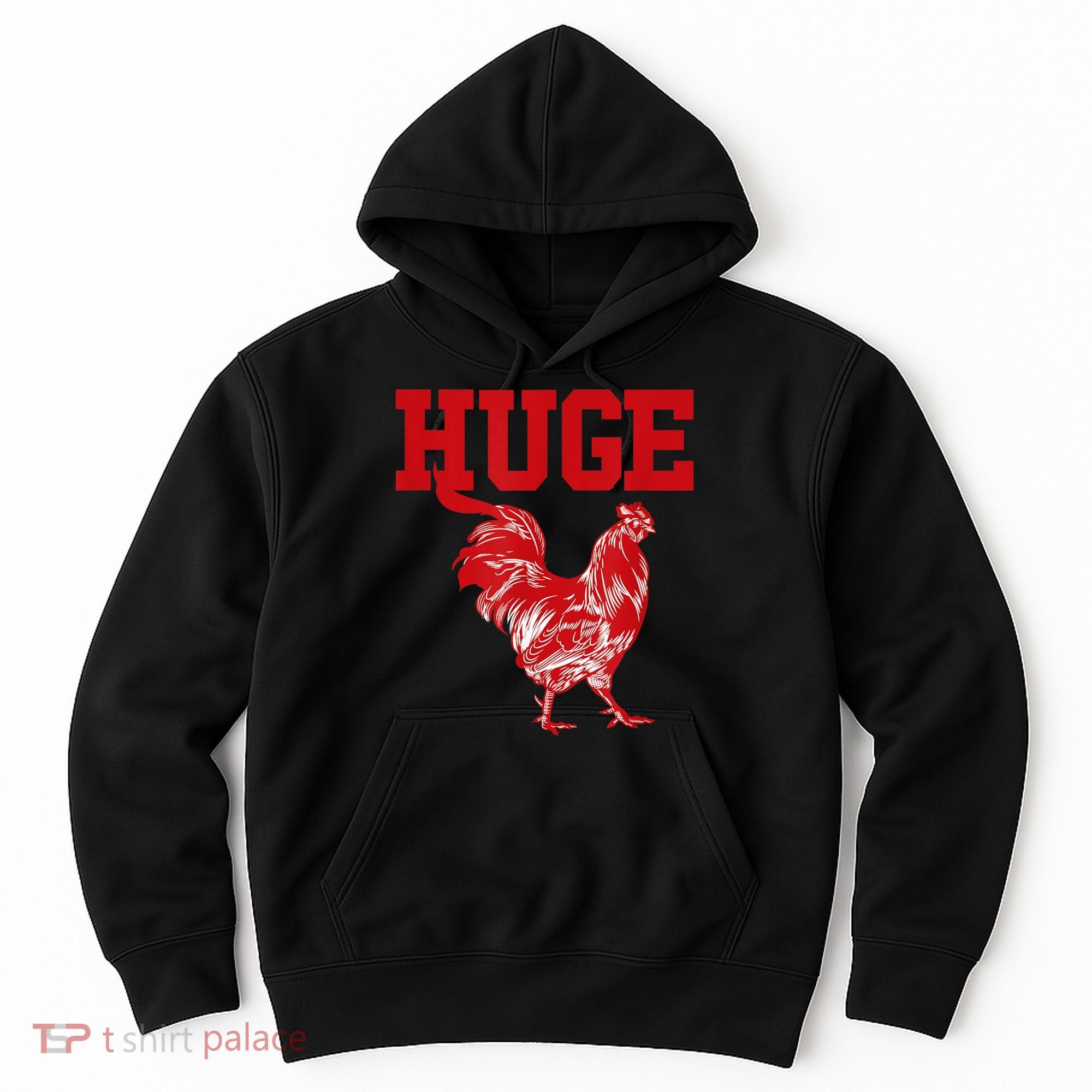 Funny Huge Cock Mens Rooster Graphic Hoodie