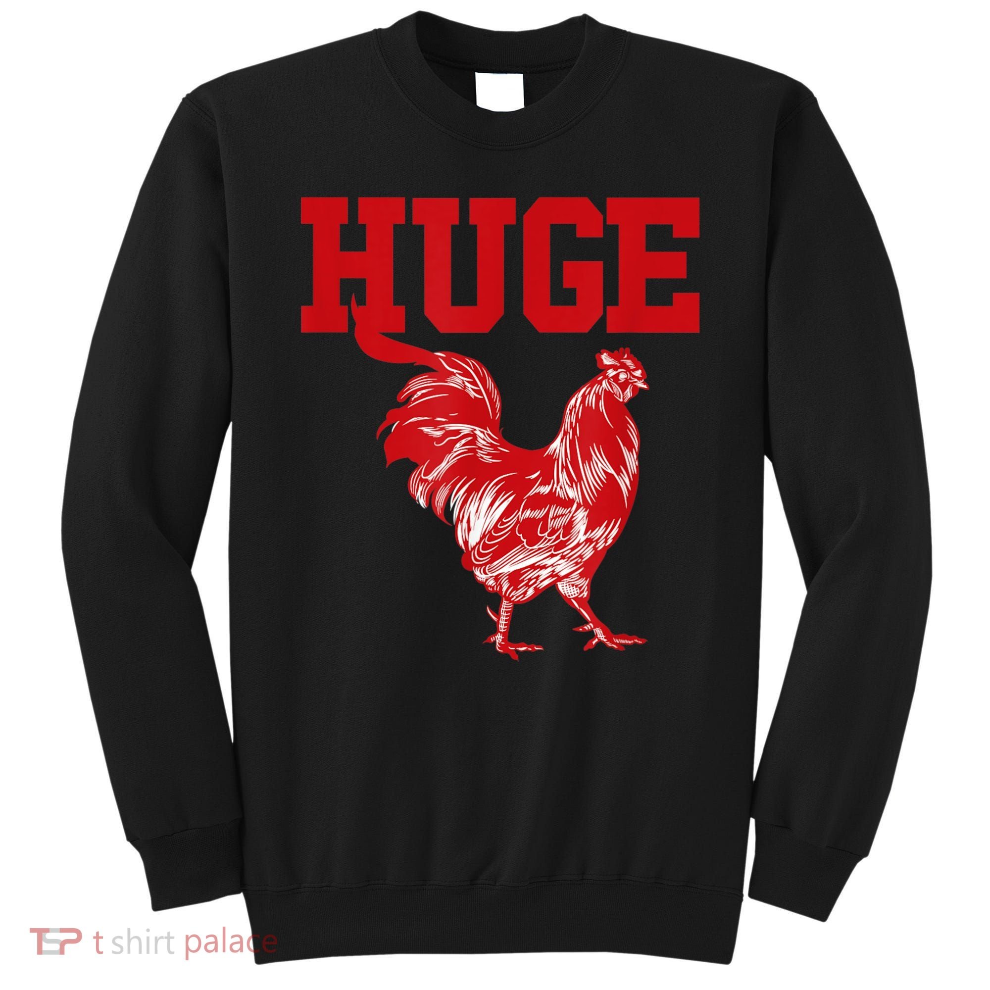 Funny Huge Cock Mens Rooster Graphic Sweatshirt