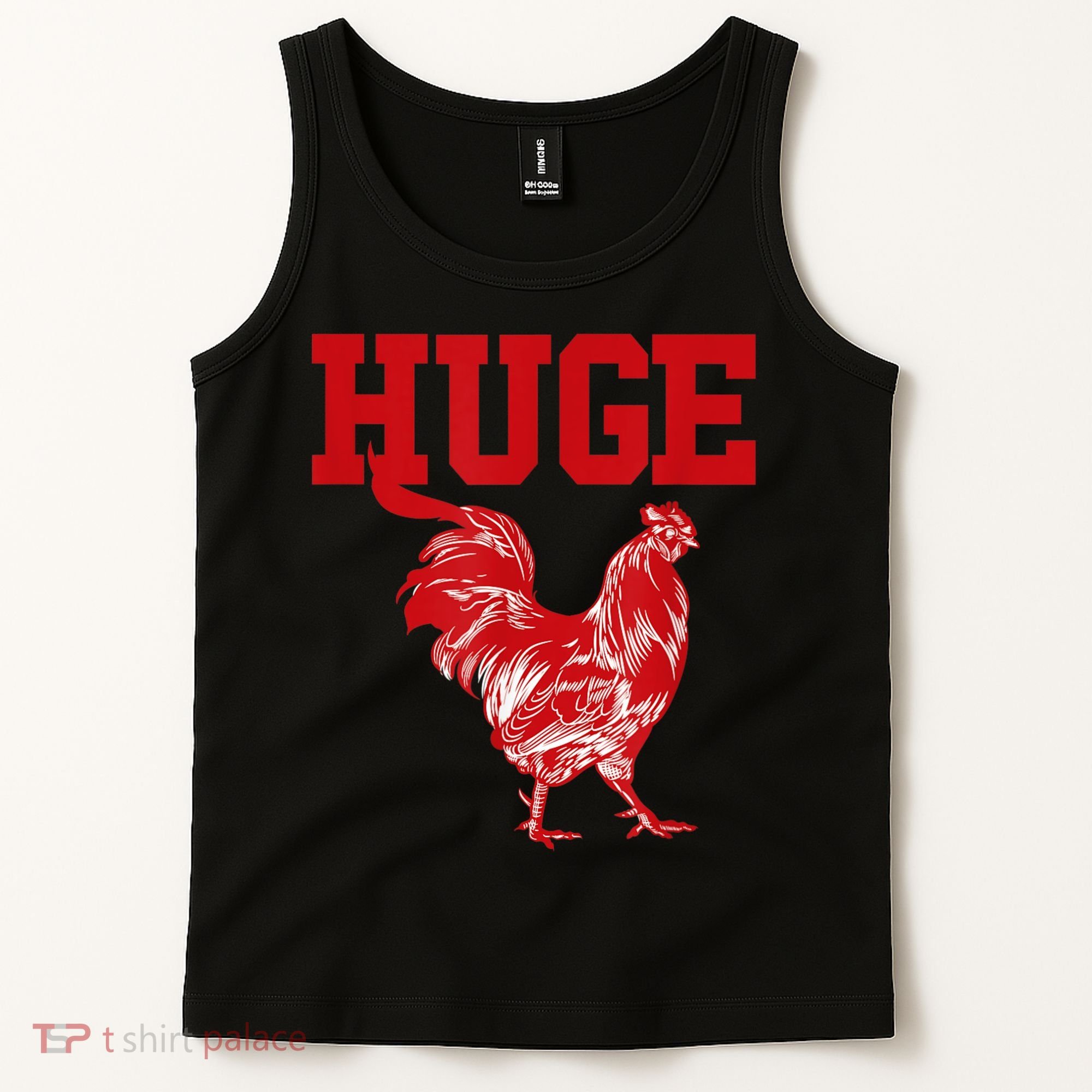 Funny Huge Cock Mens Rooster Graphic Tank Top