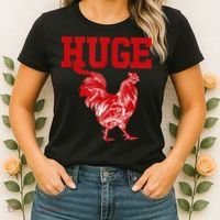 Funny Huge Cock Mens Rooster Graphic Women's T-Shirt thumb 2