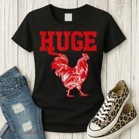 Funny Huge Cock Mens Rooster Graphic Women's T-Shirt thumb 3