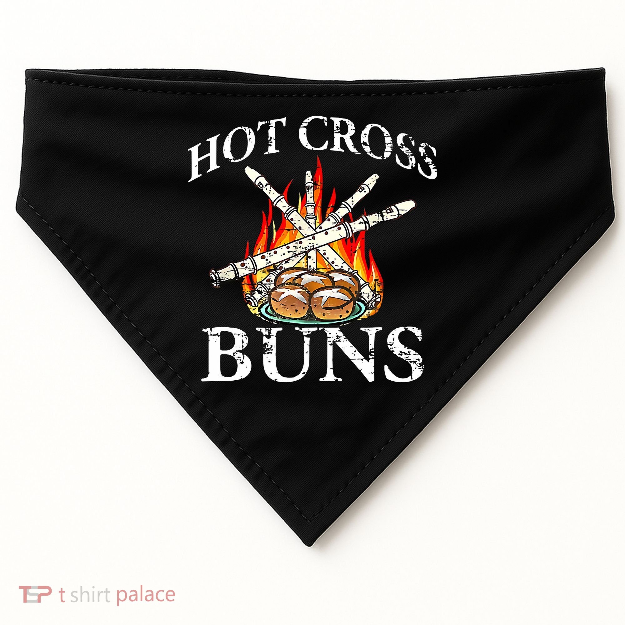 Funny Hot Cross Buns USA-Made Doggie Bandana