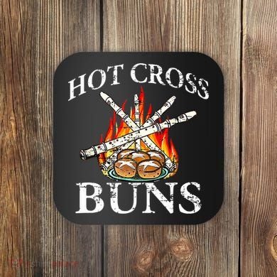 Funny Hot Cross Buns Coaster