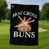 Funny Hot Cross Buns Golf Towel thumb 1