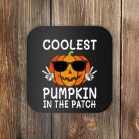 Funny Halloween Coolest Pumpkin In The Patch Glasses Gift Coaster thumb 0