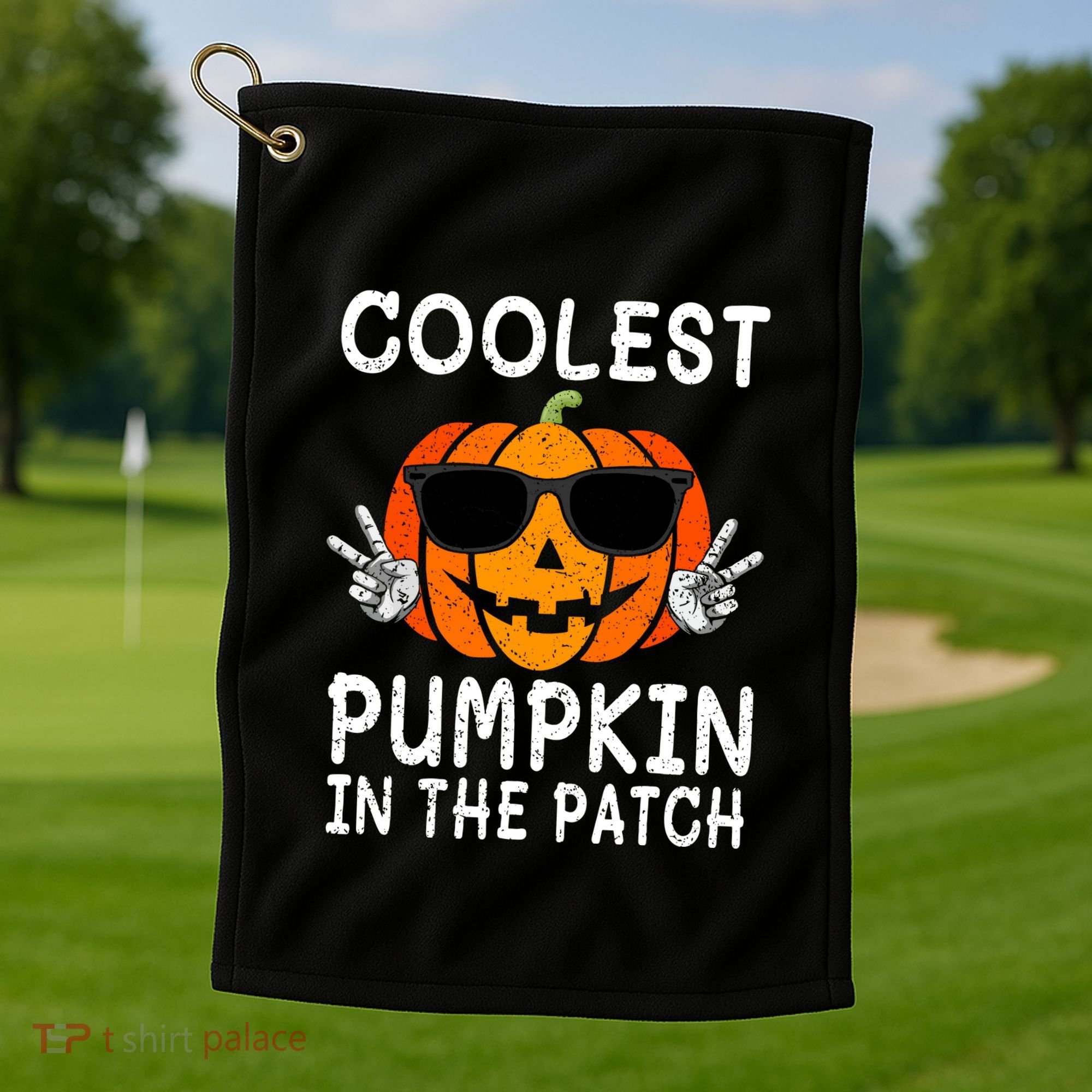 Funny Halloween Coolest Pumpkin In The Patch Glasses Gift Golf Towel
