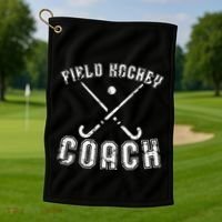 Field Hockey Coach Gifts Distressed Field Hockey Coach Golf Towel thumb 1